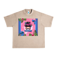 French Oak ohana stitch messy bun Urban Heavy Tee - Zillion Design Studio