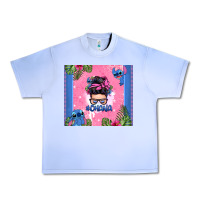 Grape Ice ohana stitch messy bun Urban Heavy Tee - Zillion Design Studio