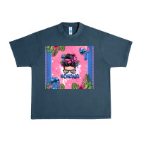 Midnight Navy ohana stitch messy bun Urban Heavy Tee - Zillion Design Studio
