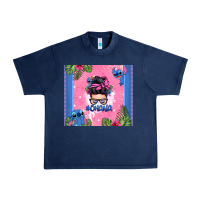 Navy ohana stitch messy bun Urban Heavy Tee - Zillion Design Studio