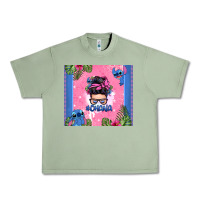 Oil Green ohana stitch messy bun Urban Heavy Tee - Zillion Design Studio