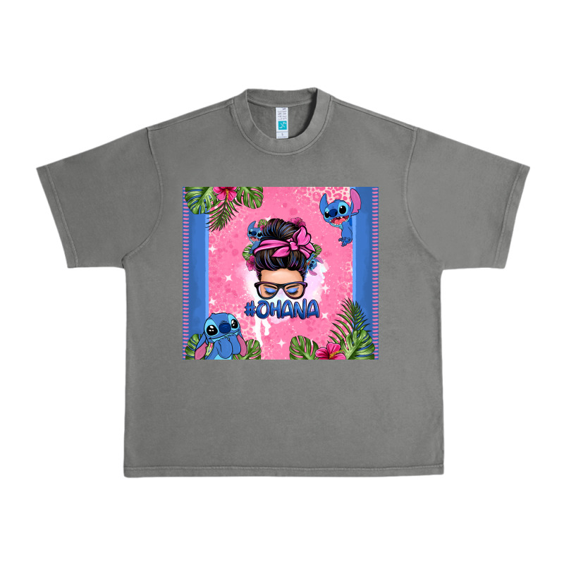 Ohana Stitch Messy Bun Urban Heavy Tee by Zillion Design Studio | Teevron