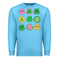 Ocean Blue st.patrick's day clovers Premium Sweatshirt - MaliasSmallBusiness