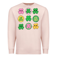 Pale Pink st.patrick's day clovers Premium Sweatshirt - MaliasSmallBusiness