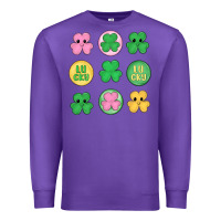 Purple st.patrick's day clovers Premium Sweatshirt - MaliasSmallBusiness