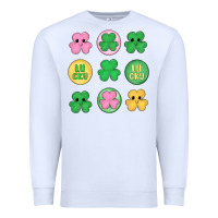 White st.patrick's day clovers Premium Sweatshirt - MaliasSmallBusiness