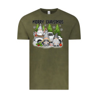 Vintage Olive merry christmas gnomies Vintage Tee - texasbilliewilder