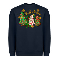 Navy tis the season christmas cake Heavyweight Sweatshirt - Zillion Design Studio