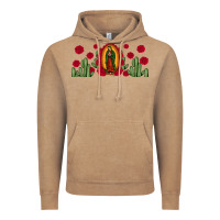 Vintage Coffee lady of Guadalupe cactus rose Vintage Hoodie - JahusDesignShop