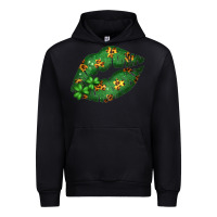 Black Green and Leopard Patterned Irish Day Lips Urban Hoodie - Bettercallsaul