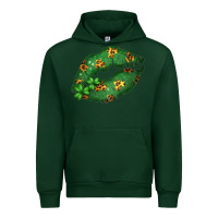 Foreset Green Green and Leopard Patterned Irish Day Lips Urban Hoodie - Bettercallsaul