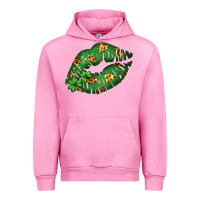 Fuchsia Pink Green and Leopard Patterned Irish Day Lips Urban Hoodie - Bettercallsaul