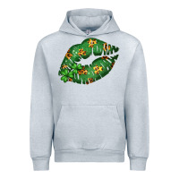 Heather Grey Green and Leopard Patterned Irish Day Lips Urban Hoodie - Bettercallsaul