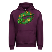 Mauve Wine Green and Leopard Patterned Irish Day Lips Urban Hoodie - Bettercallsaul