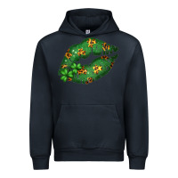 Navy Green and Leopard Patterned Irish Day Lips Urban Hoodie - Bettercallsaul