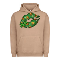 Pigment Burro Green and Leopard Patterned Irish Day Lips Urban Hoodie - Bettercallsaul