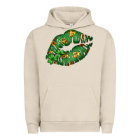 Pigment French Oak Green and Leopard Patterned Irish Day Lips Urban Hoodie - Bettercallsaul