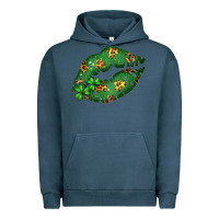 Pigment Midnight Navy Green and Leopard Patterned Irish Day Lips Urban Hoodie - Bettercallsaul
