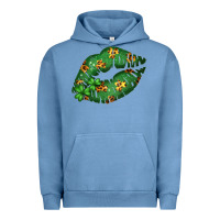 Pigment Pebble Blue Green and Leopard Patterned Irish Day Lips Urban Hoodie - Bettercallsaul