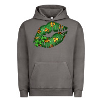 Pigment Tornado Green and Leopard Patterned Irish Day Lips Urban Hoodie - Bettercallsaul