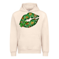 Sandshell Green and Leopard Patterned Irish Day Lips Urban Hoodie - Bettercallsaul