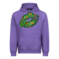 Tulip Green and Leopard Patterned Irish Day Lips Urban Hoodie - Bettercallsaul