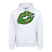 White Green and Leopard Patterned Irish Day Lips Urban Hoodie - Bettercallsaul