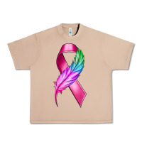 Burro Breast Cancer Ribbon with Feather Urban Heavy Tee - texasbilliewilder