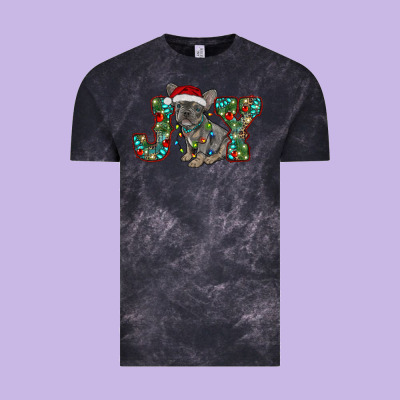 French Bulldog Christmas Joy Vintage Tee Designed By Ranaportraitstore