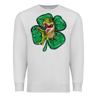 Dove Grey dinosaur st patricks day Premium Sweatshirt - MaliasSmallBusiness