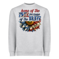 Heather Grey home of the free because of the brave sunflower bi Heavyweight Sweatshirt - texasbilliewilder