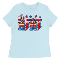 Baby Blue all american mimi Ladies Tee - AdoDesignShop