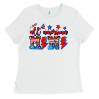 White all american mimi Ladies Tee - AdoDesignShop
