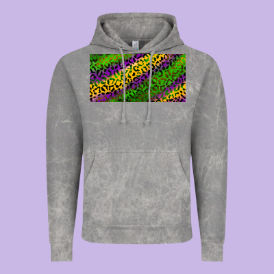 Vintage Hoodie Mardi Gras Leopard