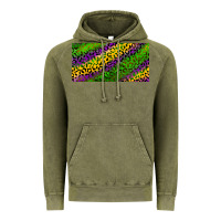 Vintage Olive Mardi Gras Leopard Vintage Hoodie - RanaPortraitStore