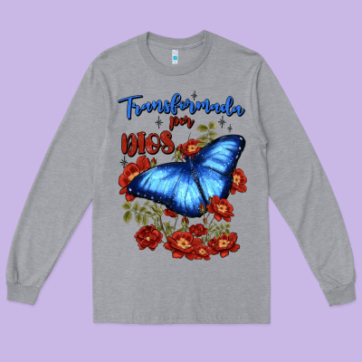 Transformada Por Dios Long Sleeve Tee Designed By Jahusdesignshop