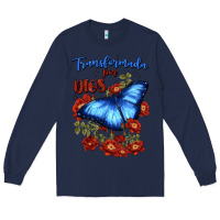 Navy transformada por dios Long Sleeve Tee - JahusDesignShop