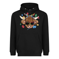 Black autism awareness cow Heavyweight Hoodie - MaliasSmallBusiness