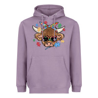 Lavender autism awareness cow Heavyweight Hoodie - MaliasSmallBusiness