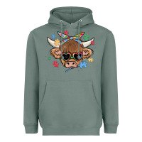 Sage autism awareness cow Heavyweight Hoodie - MaliasSmallBusiness