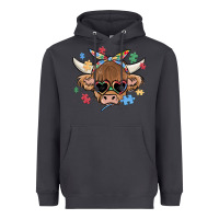 Smoke autism awareness cow Heavyweight Hoodie - MaliasSmallBusiness