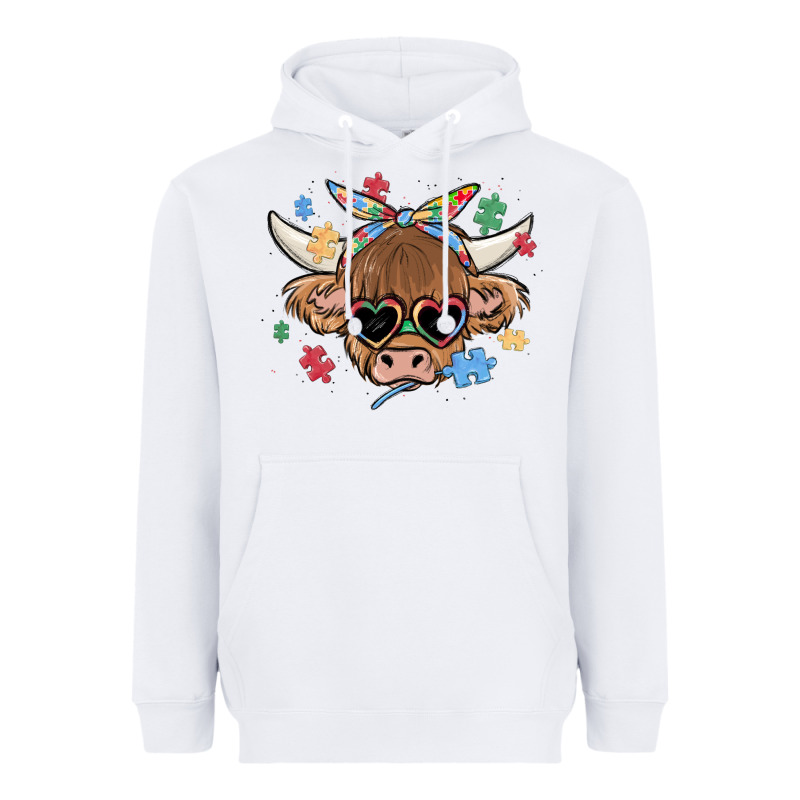Autism Awareness Cow Heavyweight Hoodie by MaliasSmallBusiness | Teevron