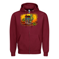 Burgundy cross sunset backgraund Zipper Hoodie - JahusDesignShop