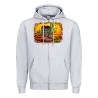 Cross Sunset Backgraund Zipper Hoodie | Teevron