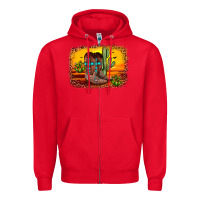 Red cross sunset backgraund Zipper Hoodie - JahusDesignShop
