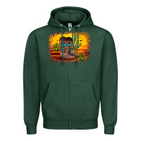 Sports Green cross sunset backgraund Zipper Hoodie - JahusDesignShop