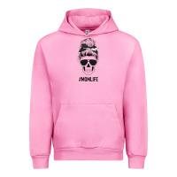 Fuchsia Pink Black Glitter Cowhide Patterned Mom Skull Urban Hoodie - Bettercallsaul