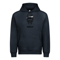Navy Black Glitter Cowhide Patterned Mom Skull Urban Hoodie - Bettercallsaul