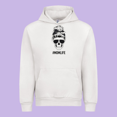 Black Glitter Cowhide Patterned Mom Skull Urban Hoodie Designed By Bettercallsaul