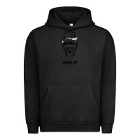 Pigment Black Black Glitter Cowhide Patterned Mom Skull Urban Hoodie - Bettercallsaul